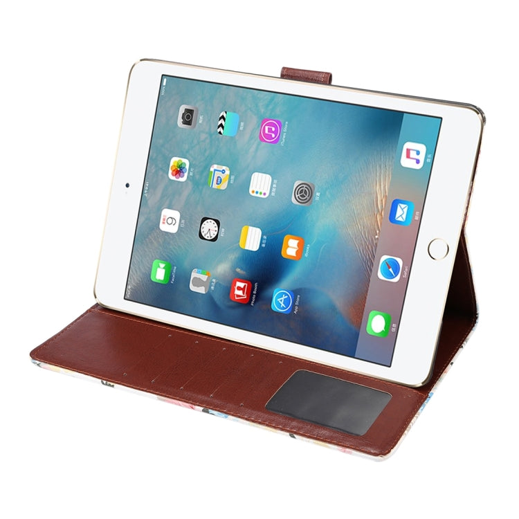 For New iPad 9.7 inch iPad air (IPAD5) & IPAD air2 (IPAD6) Universal Flower Pattern Cloth Surface Horizontal Flip Leather Protective Case with Holder & Card Slots & Wallet & Sleep(White)