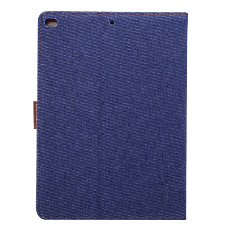 For New iPad 9.7 Inch iPad air (IPAD5) & IPAD air2 (IPAD6) Universal Denim Cloth Texture Surface Horizontal Flip Leather Protective Case with Holder & Card Slots & Wallet & Sleep(Dark Blue)