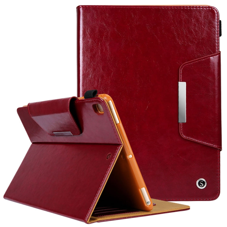 Crazy Horse Texture Horizontal Flip Case for iPad 9.7 (2018) & iPad 9.7 inch (2017), with Holder & Card Slots(Red)