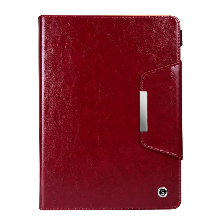 Crazy Horse Texture Horizontal Flip Case for iPad 9.7 (2018) & iPad 9.7 inch (2017), with Holder & Card Slots(Red)