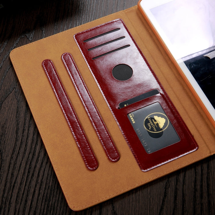 Crazy Horse Texture Horizontal Flip Case for iPad 9.7 (2018) & iPad 9.7 inch (2017), with Holder & Card Slots(Red)