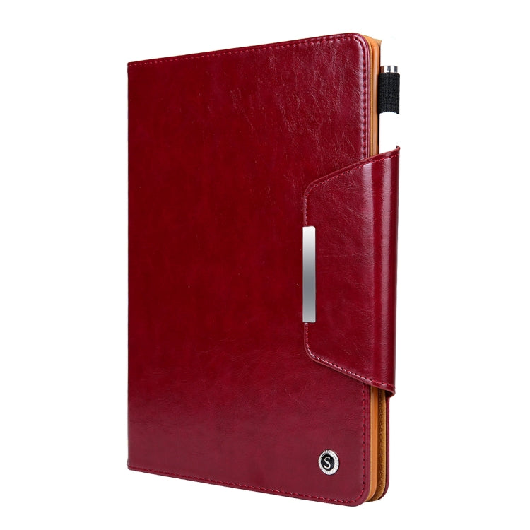 Crazy Horse Texture Horizontal Flip Case for iPad 9.7 (2018) & iPad 9.7 inch (2017), with Holder & Card Slots(Red)