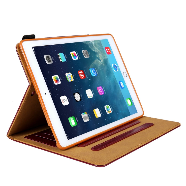 Crazy Horse Texture Horizontal Flip Case for iPad 9.7 (2018) & iPad 9.7 inch (2017), with Holder & Card Slots(Red)