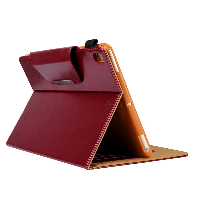 Crazy Horse Texture Horizontal Flip Case for iPad 9.7 (2018) & iPad 9.7 inch (2017), with Holder & Card Slots(Red)