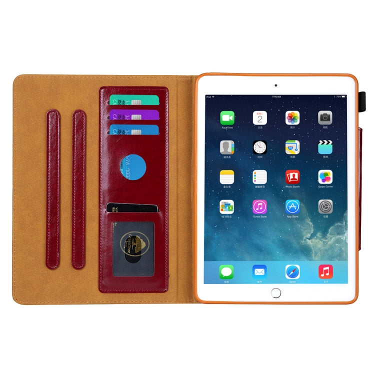 Crazy Horse Texture Horizontal Flip Case for iPad 9.7 (2018) & iPad 9.7 inch (2017), with Holder & Card Slots(Red)