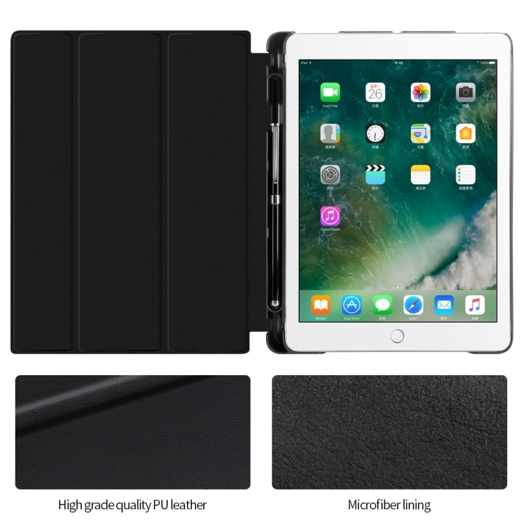 Multifunctional Shockproof PU Protective Case for iPad 9.7 (2018) / 9.7 (2017) / air / air2, with Holder & Cards Box & USB cables storage & Pen slot