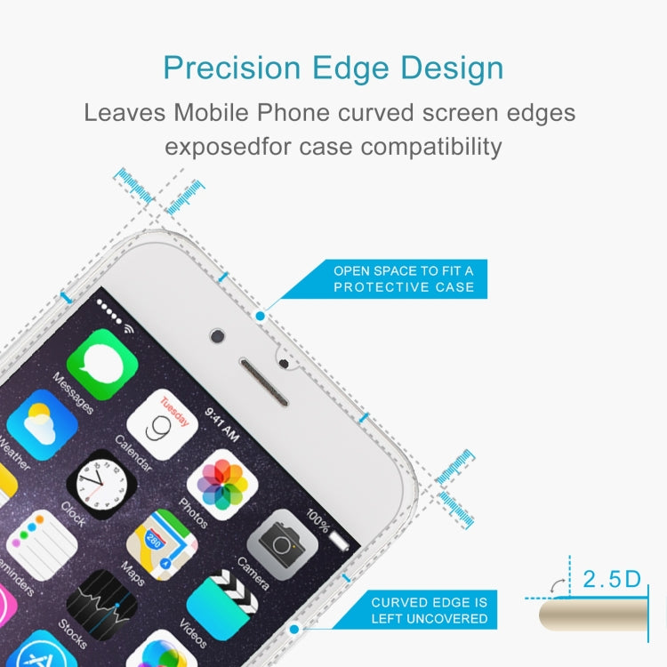 50 PCS For iPhone 8 / 7 / 6 / 6S 0.26mm 9H Surface Hardness 2.5D Explosion-proof Tempered Glass Non-full Screen Film, No Retail Package