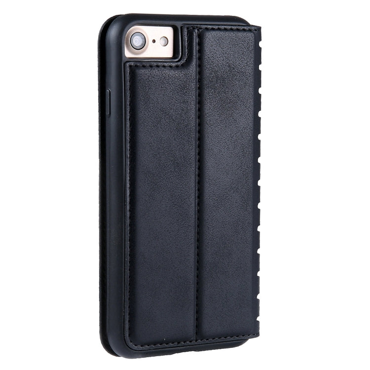 For  iPhone 8 & 7  PU Retro Texture with Absorption Horizontal Flip Leather Case with Holder & Card Slots