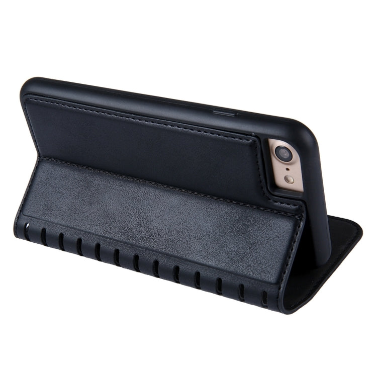For  iPhone 8 & 7  PU Retro Texture with Absorption Horizontal Flip Leather Case with Holder & Card Slots