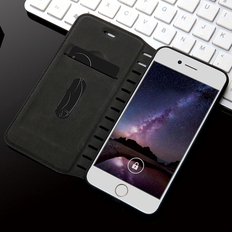For  iPhone 8 & 7  PU Retro Texture with Absorption Horizontal Flip Leather Case with Holder & Card Slots
