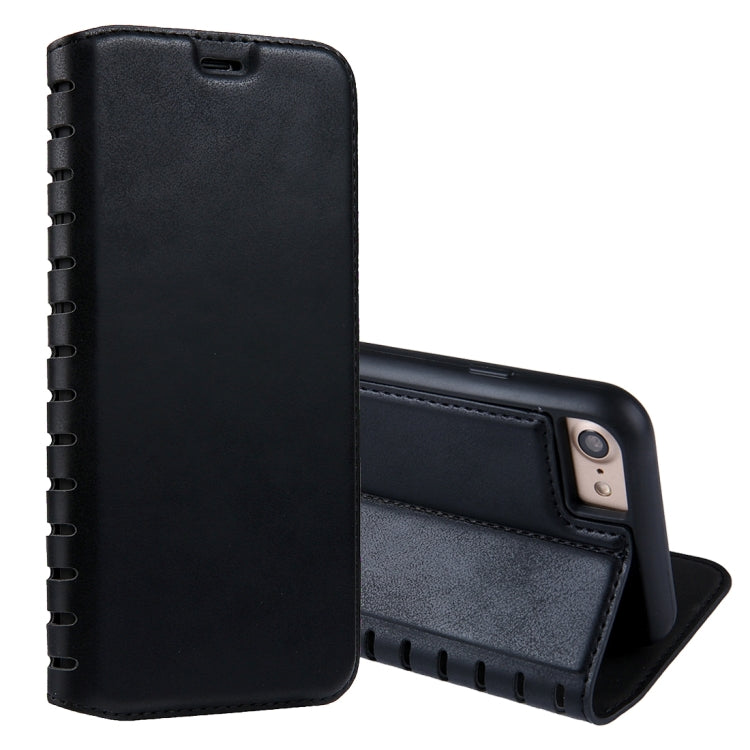 For  iPhone 8 & 7  PU Retro Texture with Absorption Horizontal Flip Leather Case with Holder & Card Slots