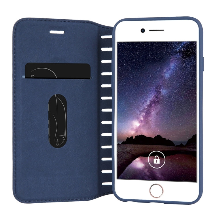 For  iPhone 8 & 7  PU Retro Texture with Absorption Horizontal Flip Leather Case with Holder & Card Slots