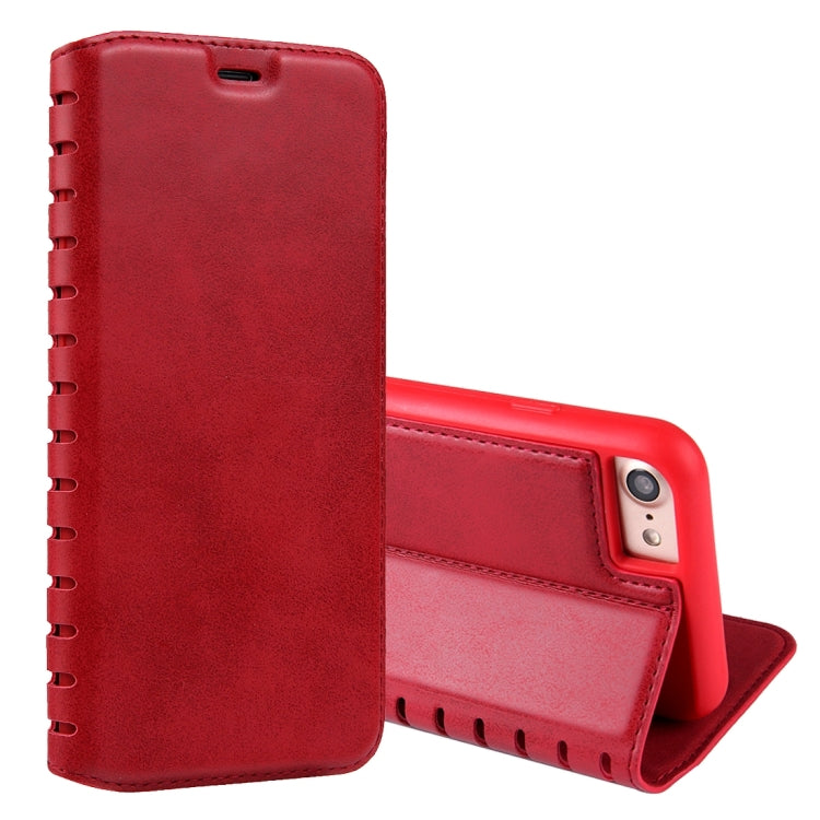 For  iPhone 8 & 7  PU Retro Texture with Absorption Horizontal Flip Leather Case with Holder & Card Slots