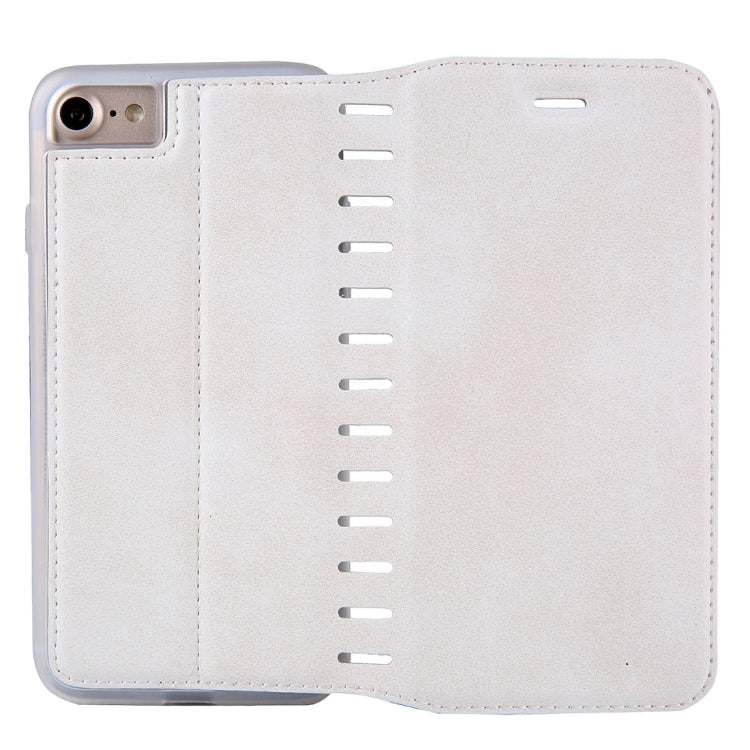 For  iPhone 8 & 7  PU Retro Texture with Absorption Horizontal Flip Leather Case with Holder & Card Slots