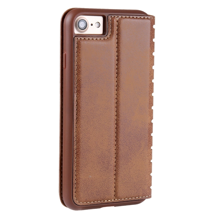 For  iPhone 8 & 7  PU Retro Texture with Absorption Horizontal Flip Leather Case with Holder & Card Slots