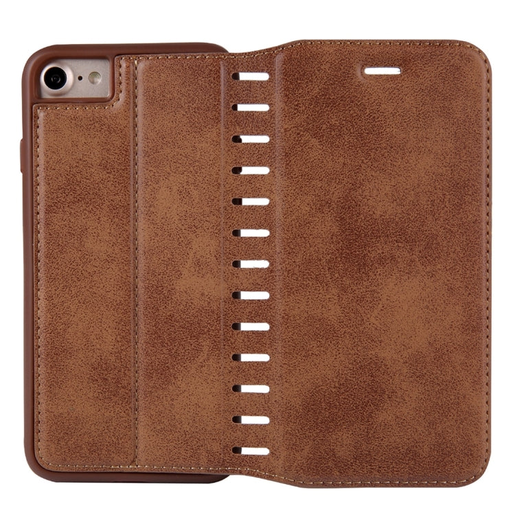 For  iPhone 8 & 7  PU Retro Texture with Absorption Horizontal Flip Leather Case with Holder & Card Slots