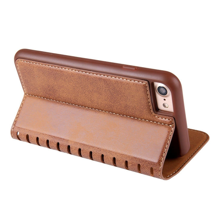 For  iPhone 8 & 7  PU Retro Texture with Absorption Horizontal Flip Leather Case with Holder & Card Slots