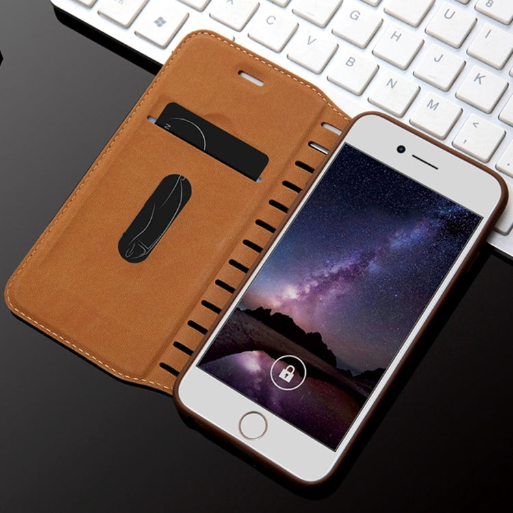 For  iPhone 8 & 7  PU Retro Texture with Absorption Horizontal Flip Leather Case with Holder & Card Slots