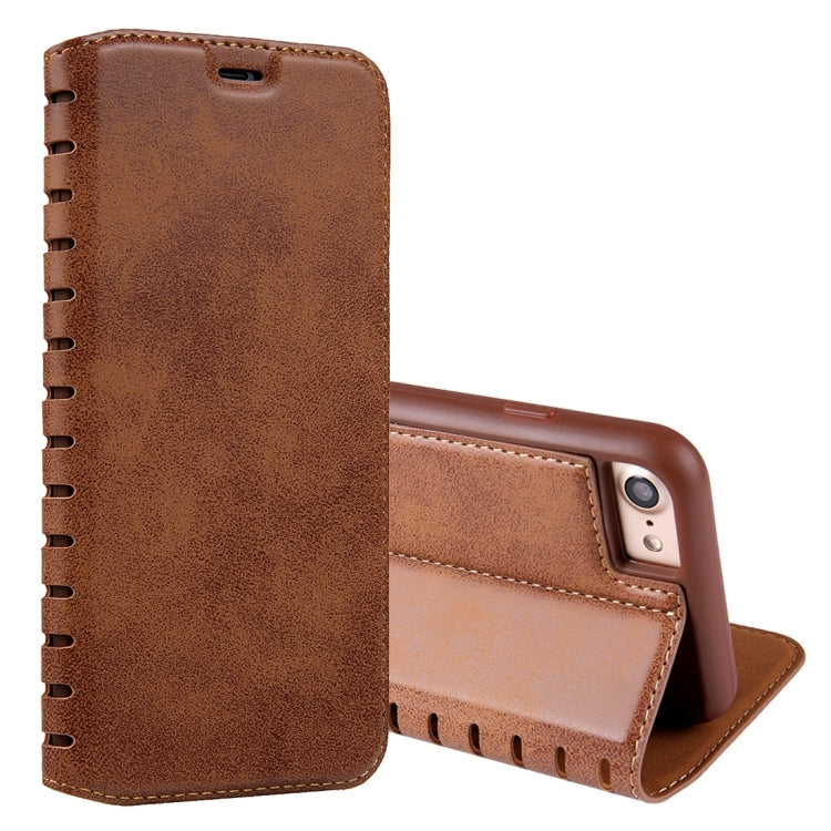 For  iPhone 8 & 7  PU Retro Texture with Absorption Horizontal Flip Leather Case with Holder & Card Slots