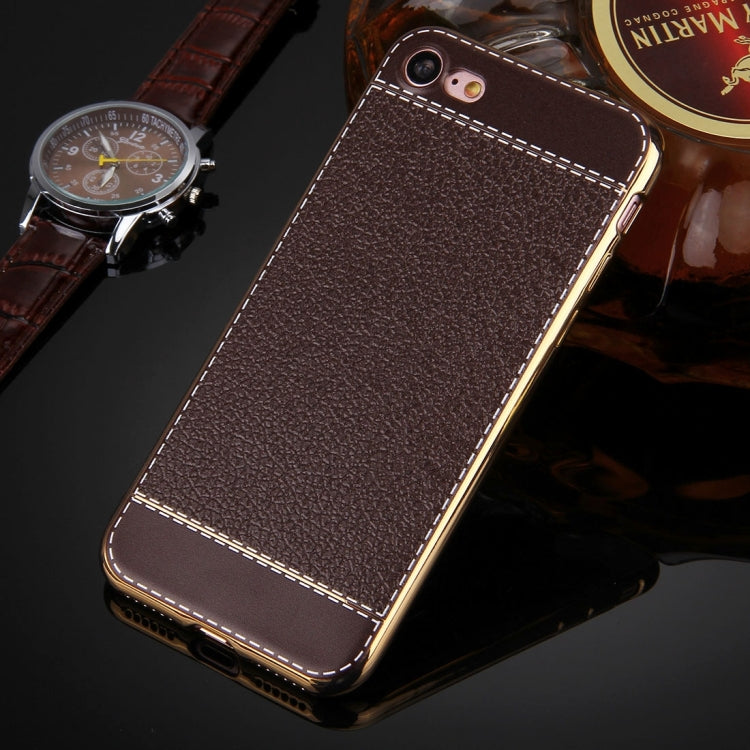 For  iPhone 8 & 7  3D Litchi Texture Soft TPU Protective Case