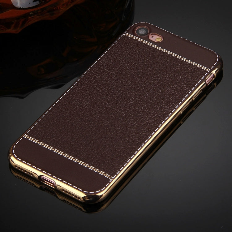 For  iPhone 8 & 7  3D Litchi Texture Soft TPU Protective Case