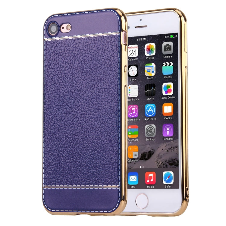 For  iPhone 8 & 7  3D Litchi Texture Soft TPU Protective Case