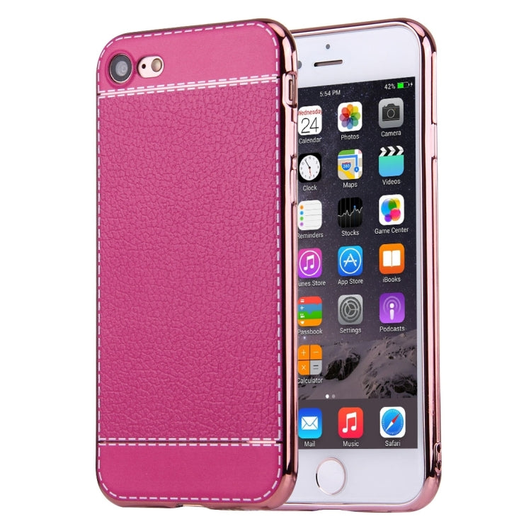 For  iPhone 8 & 7  3D Litchi Texture Soft TPU Protective Case