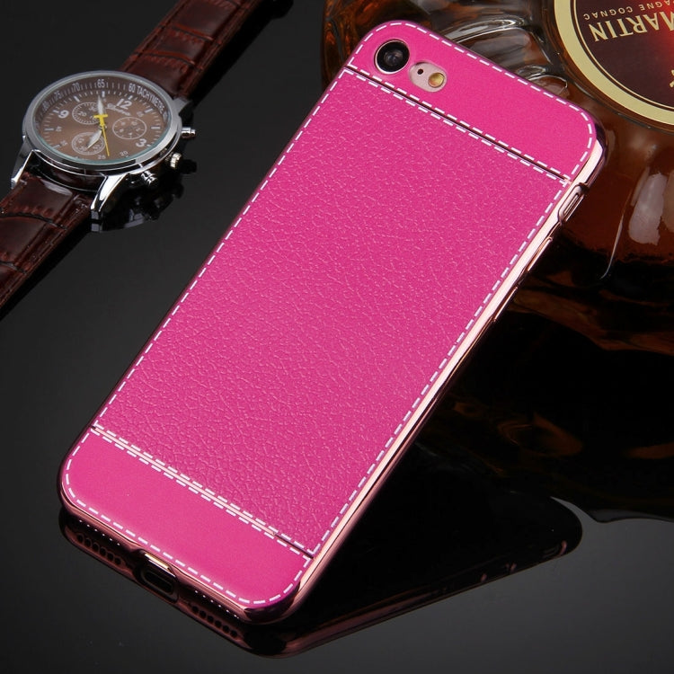 For  iPhone 8 & 7  3D Litchi Texture Soft TPU Protective Case