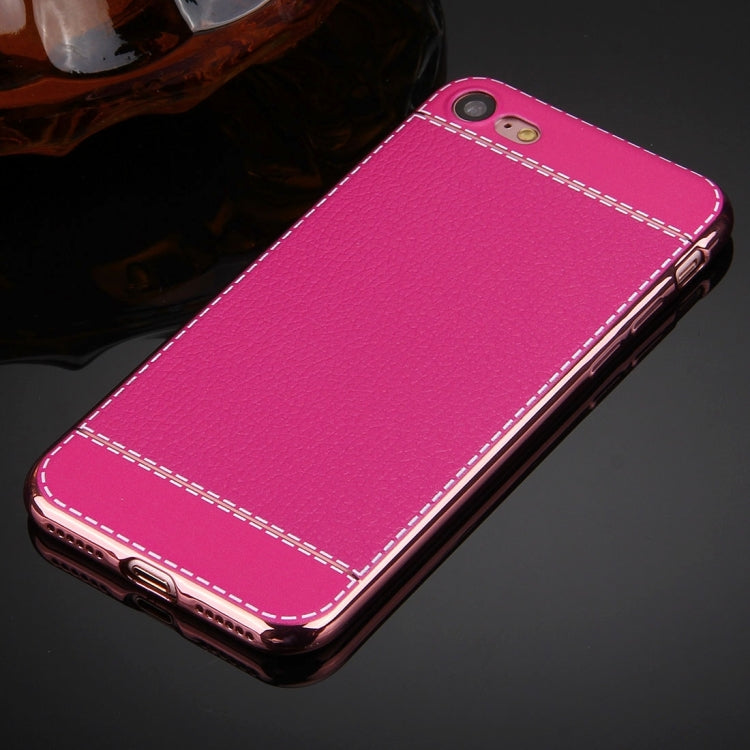 For  iPhone 8 & 7  3D Litchi Texture Soft TPU Protective Case