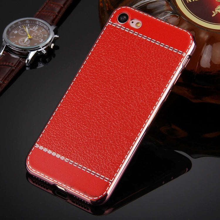 For  iPhone 8 & 7  3D Litchi Texture Soft TPU Protective Case