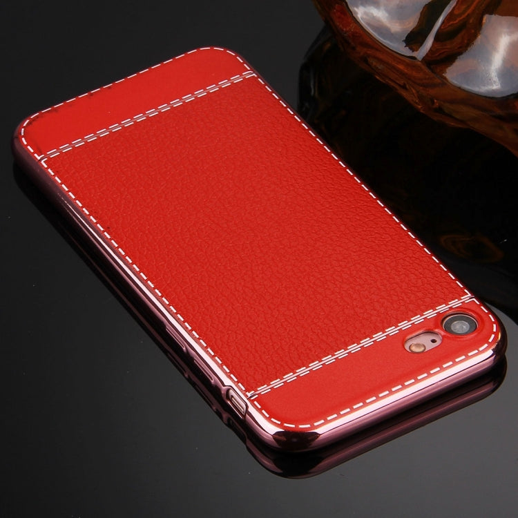For  iPhone 8 & 7  3D Litchi Texture Soft TPU Protective Case