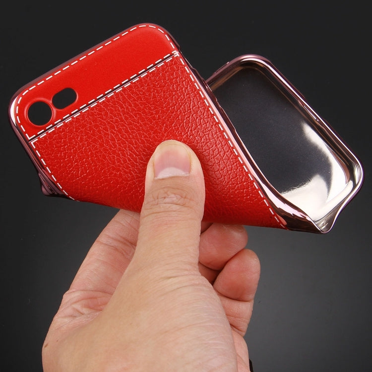 For  iPhone 8 & 7  3D Litchi Texture Soft TPU Protective Case