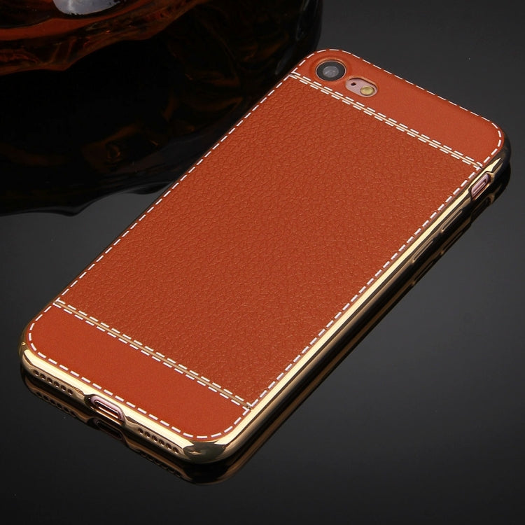 For  iPhone 8 & 7  3D Litchi Texture Soft TPU Protective Case