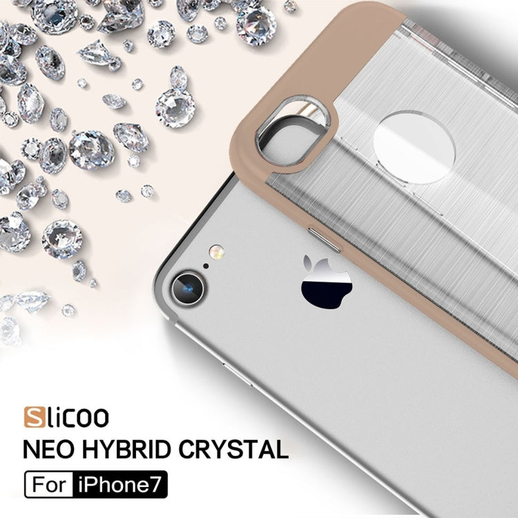 SLiCOO for  iPhone 8 & 7  Concise Fashion Separable Dichromatic Brushed Texture Transparent TPU + Electroplating PC Combination Case