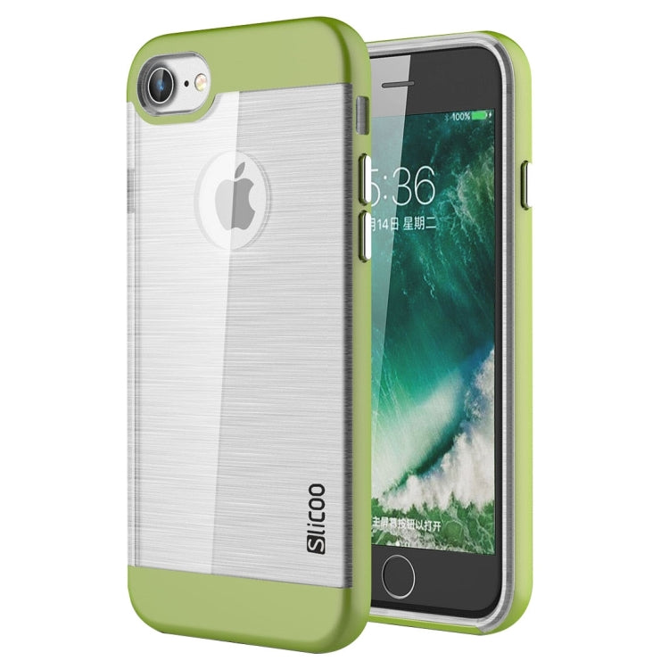 SLiCOO for  iPhone 8 & 7  Concise Fashion Separable Dichromatic Brushed Texture Transparent TPU + Electroplating PC Combination Case