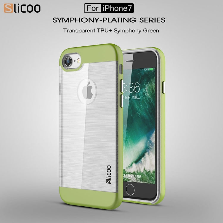 SLiCOO for  iPhone 8 & 7  Concise Fashion Separable Dichromatic Brushed Texture Transparent TPU + Electroplating PC Combination Case