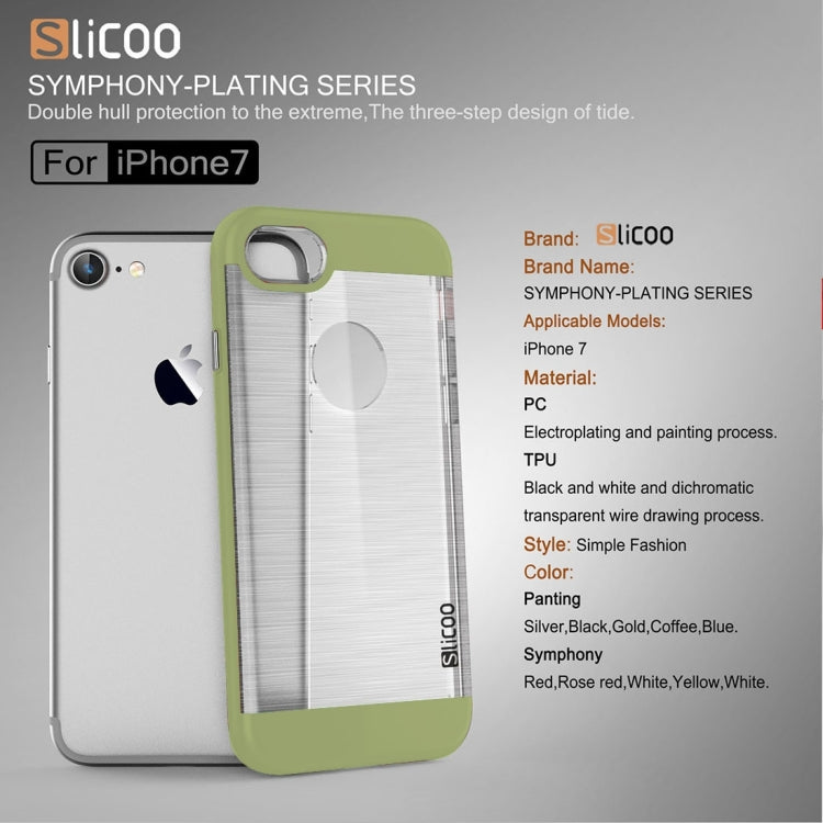 SLiCOO for  iPhone 8 & 7  Concise Fashion Separable Dichromatic Brushed Texture Transparent TPU + Electroplating PC Combination Case