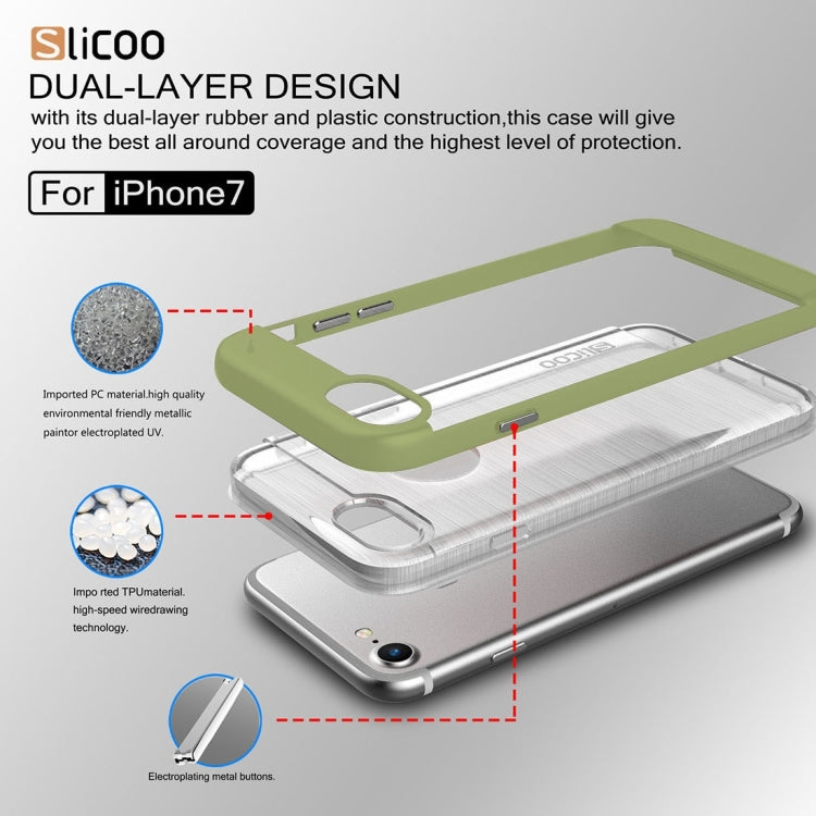 SLiCOO for  iPhone 8 & 7  Concise Fashion Separable Dichromatic Brushed Texture Transparent TPU + Electroplating PC Combination Case