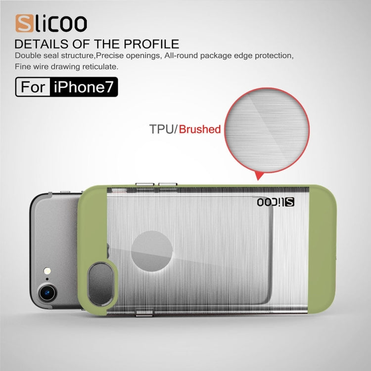 SLiCOO for  iPhone 8 & 7  Concise Fashion Separable Dichromatic Brushed Texture Transparent TPU + Electroplating PC Combination Case