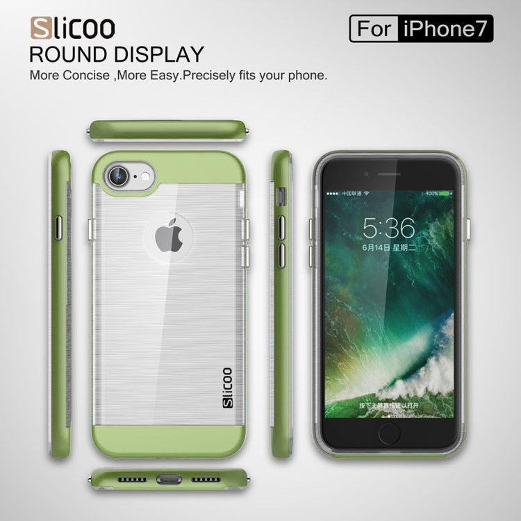 SLiCOO for  iPhone 8 & 7  Concise Fashion Separable Dichromatic Brushed Texture Transparent TPU + Electroplating PC Combination Case