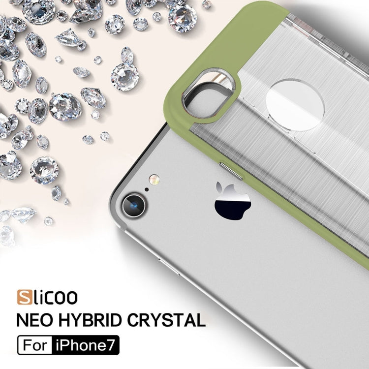 SLiCOO for  iPhone 8 & 7  Concise Fashion Separable Dichromatic Brushed Texture Transparent TPU + Electroplating PC Combination Case