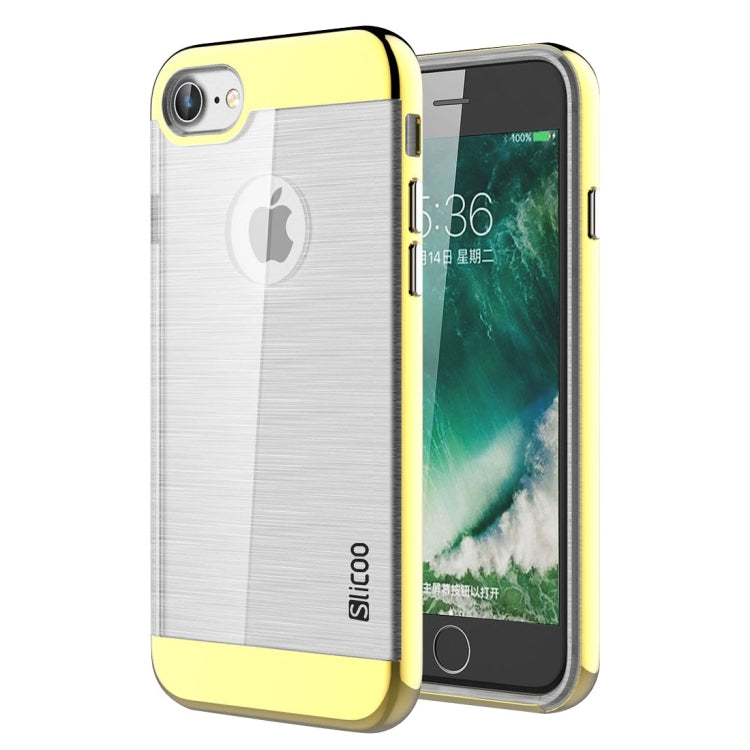 SLiCOO for  iPhone 8 & 7  Concise Fashion Separable Dichromatic Brushed Texture Transparent TPU + Electroplating PC Combination Case