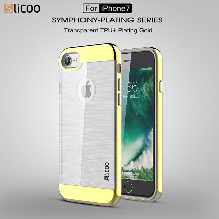 SLiCOO for  iPhone 8 & 7  Concise Fashion Separable Dichromatic Brushed Texture Transparent TPU + Electroplating PC Combination Case