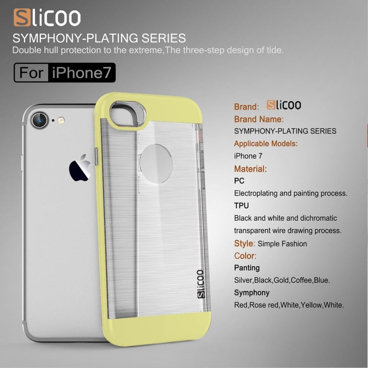 SLiCOO for  iPhone 8 & 7  Concise Fashion Separable Dichromatic Brushed Texture Transparent TPU + Electroplating PC Combination Case