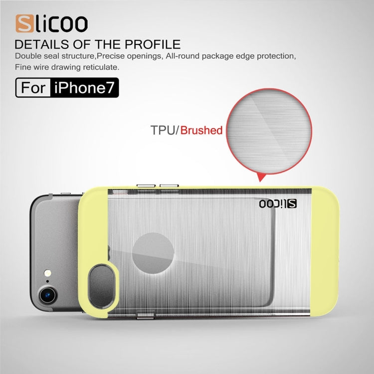 SLiCOO for  iPhone 8 & 7  Concise Fashion Separable Dichromatic Brushed Texture Transparent TPU + Electroplating PC Combination Case