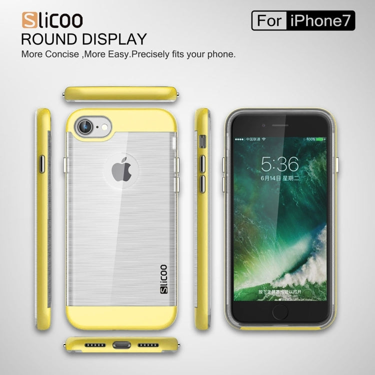 SLiCOO for  iPhone 8 & 7  Concise Fashion Separable Dichromatic Brushed Texture Transparent TPU + Electroplating PC Combination Case