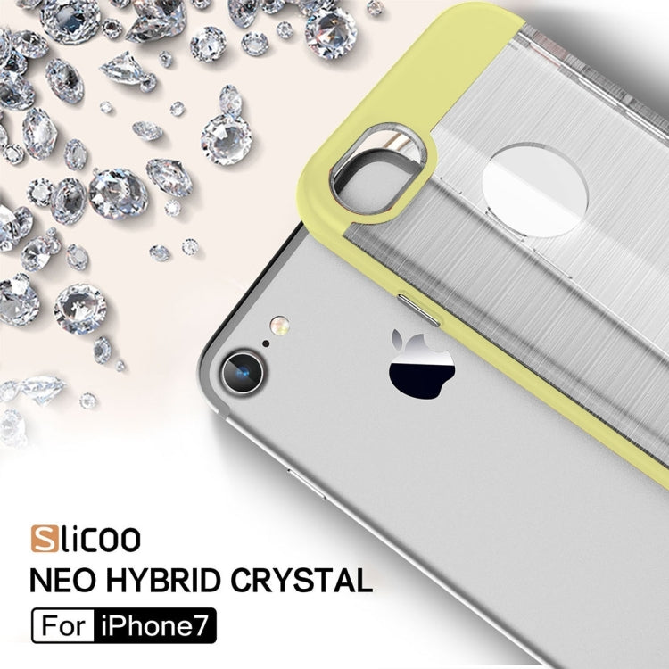 SLiCOO for  iPhone 8 & 7  Concise Fashion Separable Dichromatic Brushed Texture Transparent TPU + Electroplating PC Combination Case