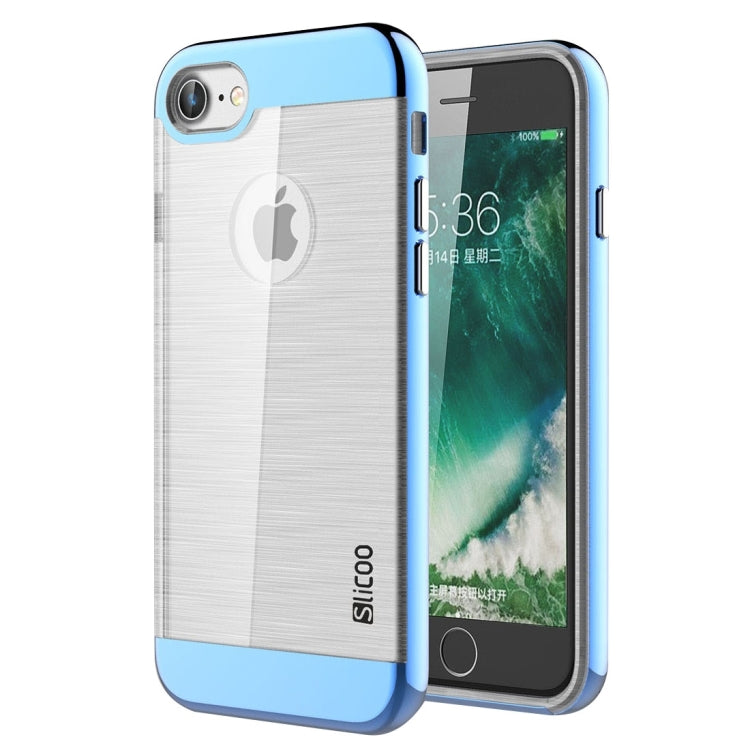SLiCOO for  iPhone 8 & 7  Concise Fashion Separable Dichromatic Brushed Texture Transparent TPU + Electroplating PC Combination Case