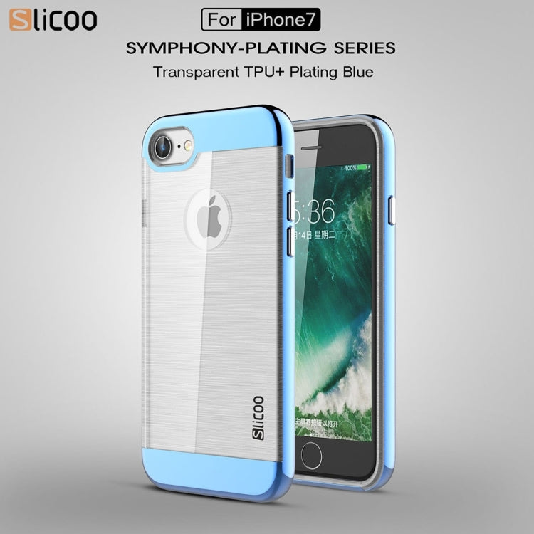 SLiCOO for  iPhone 8 & 7  Concise Fashion Separable Dichromatic Brushed Texture Transparent TPU + Electroplating PC Combination Case