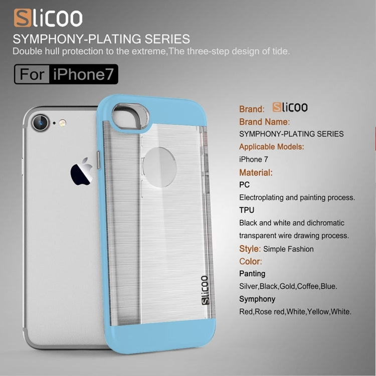 SLiCOO for  iPhone 8 & 7  Concise Fashion Separable Dichromatic Brushed Texture Transparent TPU + Electroplating PC Combination Case